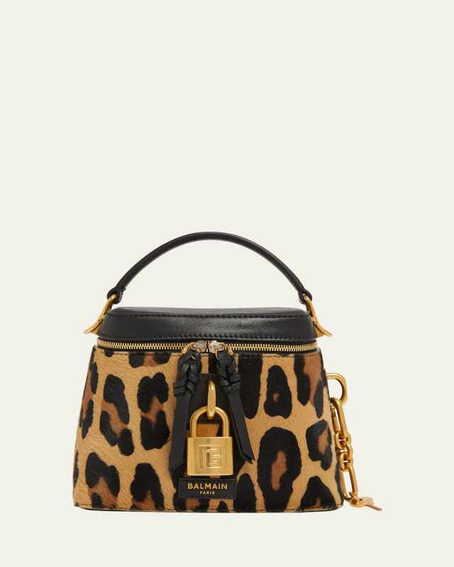 Pulse Vanity Leopard Top-Handle Bag in Calf Hair